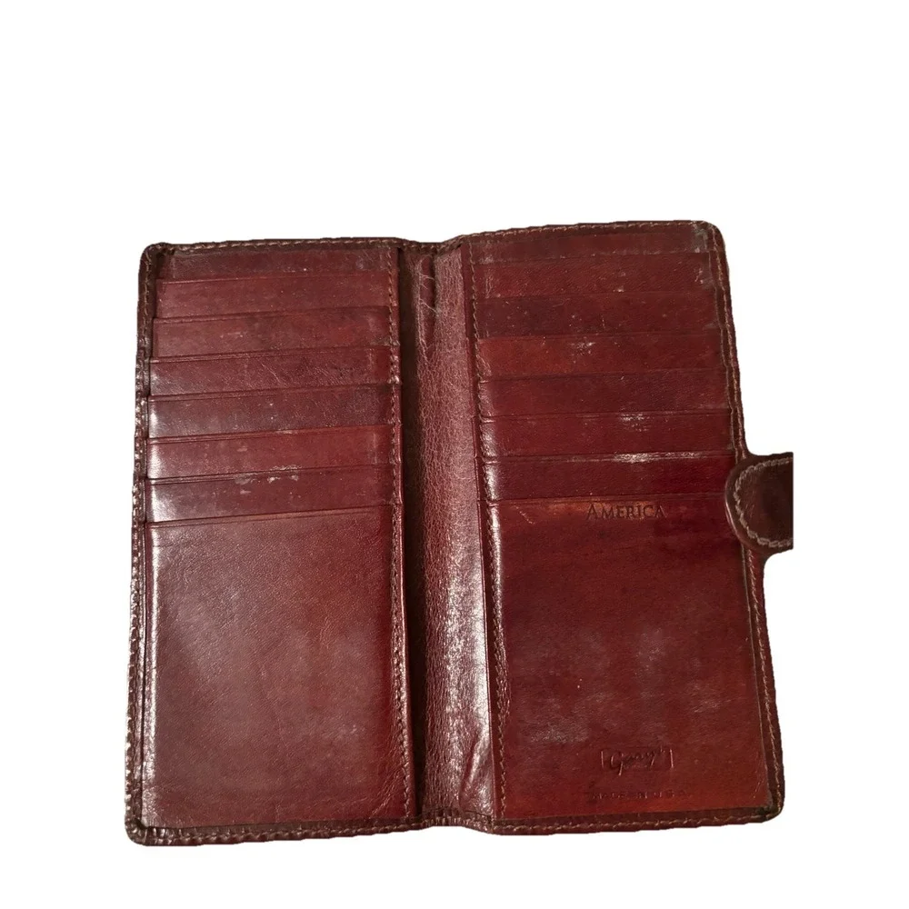 VTG‎ Gary's Leather Made In The USA Bifold Wallet Leather Minimalist Card Holder